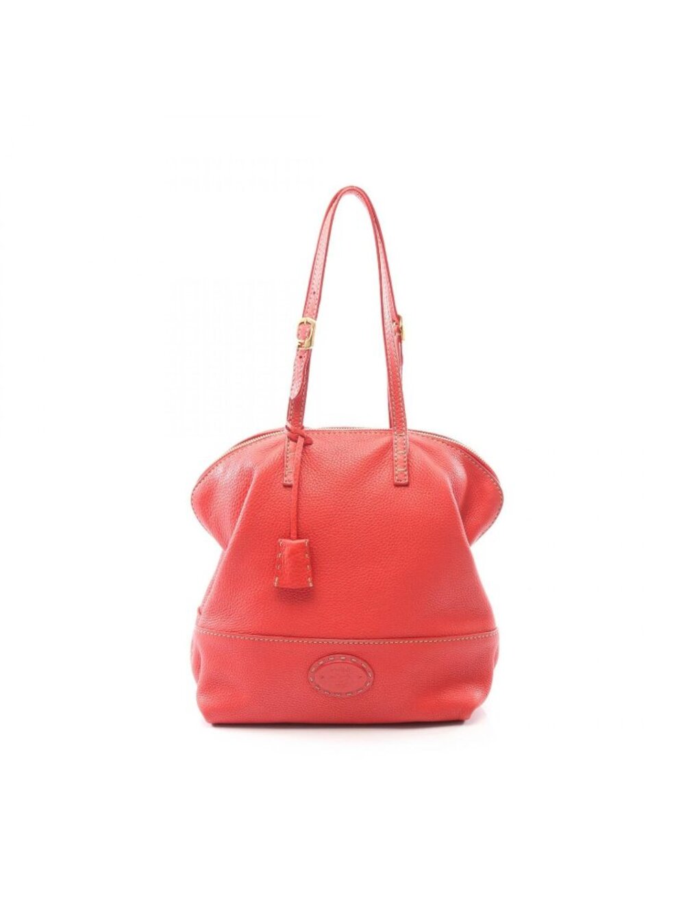 Fendi Shoulder Bag Selleria Toe Red Leather